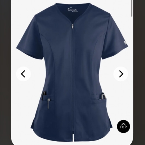 Butter-Soft STRETCH Women's 4-Pocket Smooth Face Zipper Scrub Top