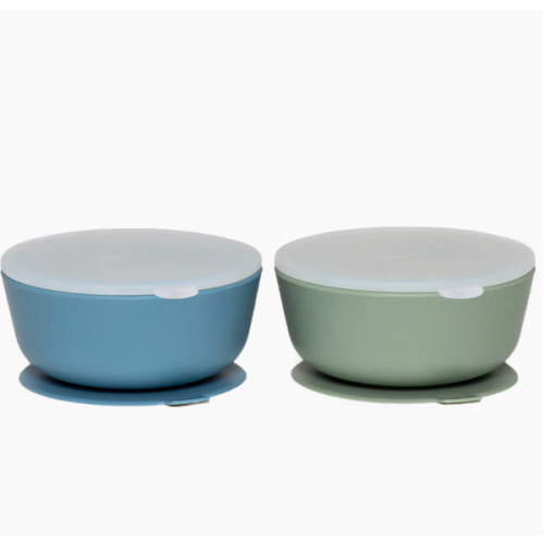 WeeSprout | Baby and Toddler Suction Bowls with Silicone Lids | Set of 2 | 12 oz