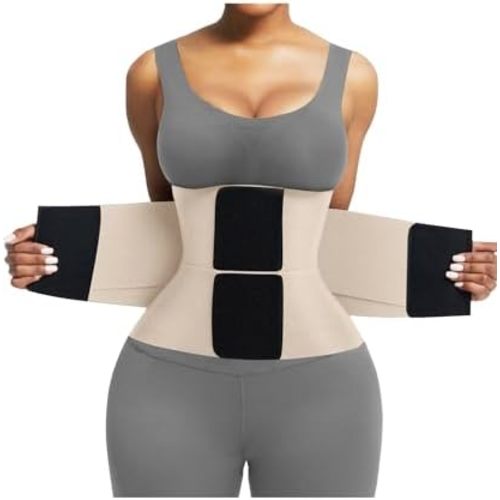 FeelinGirl Waist Trainer Belt Waist Cincher Trimmer Ab Belt Tummy Control Body Shaper with Triple Wrap Women and Men