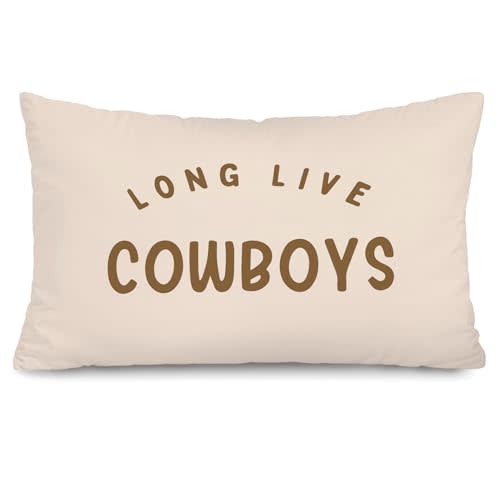 Western Cowboy 12x20 Pillow Cover, Cowboy Nursery Decor | Long Live Cowboys Southwestern Decorative Throw Pillow Covers Pillowcases Decorations for Boys Bedroom Room Playroom Decor