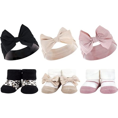 Hudson Baby Girl's Headband and Socks Giftset