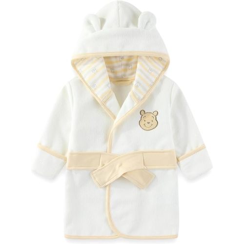 Disney Baby Winnie the Pooh Mickey Minnie Mouse Boys Girls Terry Hooded Towel Bathrobe with Ears One Size