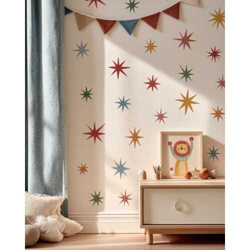 Irregular Star Wall Decals, Neutral Nursery Decor, Playroom Stickers