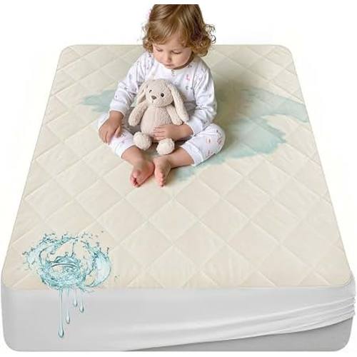 Amazon.com: Lofe Organic Crib Mattress Protector - Top&Side 100% Waterproof Protector | Organic Mattress Protectors for bed | 5-Sided Waterproof Protection | Noiseless & Breathable | Crib Size 52x28x9 in