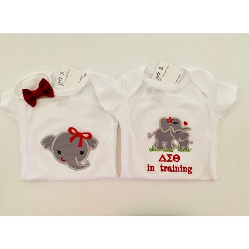 DELTA Inspired embroidered Baby Girl Onesie, embroidered onepiece, baby undershirt, baby shower gift