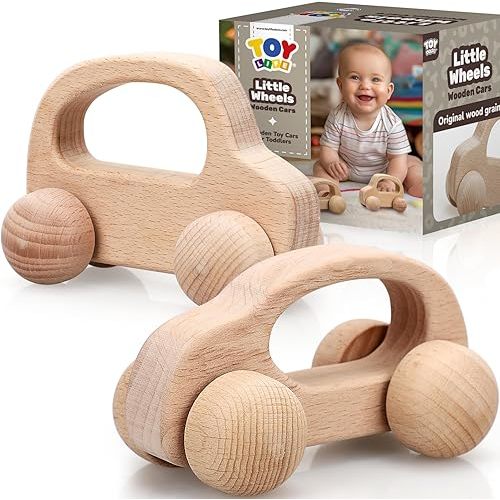TOY Life Wooden Toys Cars, Montessori Baby Toys 6-12 Months, Wooden Baby Toys Rattle Cars for Toddlers 1-3, Baby Boy Girl Nursery Decor, Montessori Toys for 1 Year Old Boy First Birthday Gift