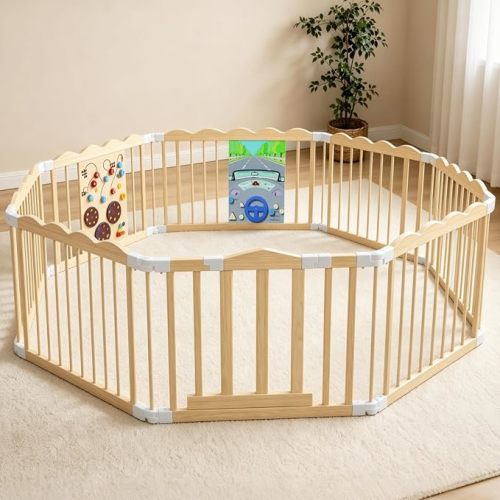 Wooden Baby Playpen with Toy