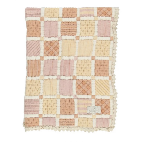 Bebe Organic - Mai Coton Bio Patchwork Blanket - Yellow | Smallable
