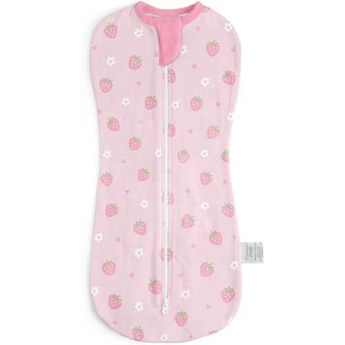 Baby Swaddle 0-2 Months, Cotton Arm-In Zipper Sleep Sack, Wearable Blankets Wrap for Newborn Infant Girls (Floral, Pack of 1)