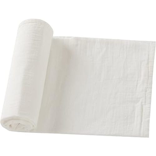 Muslin Swaddle Blankets, Baby Swaddle Blankets for Boys & Girls, 100% Cotton Baby Blankets Wrap for Newborn, Receiving Blanket Neutral, Large 47 x 47 inches, White