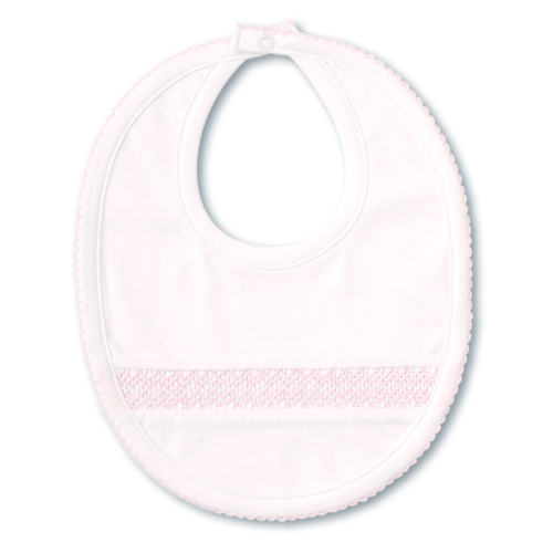Kissy Kissy Charmed Smocked Bib White/Pink - Spoiled Sweet Boutique - Spoiled Sweet Boutique
