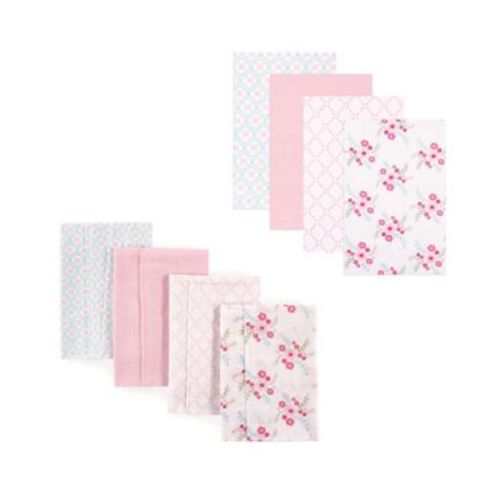 Soft Cotton Flannel Essentials 8 Burp Cloths & Receiving Wraps