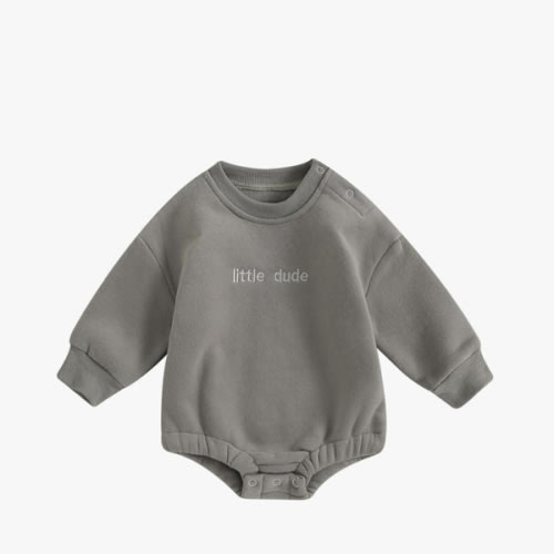VISGOGO Newborn Infant Baby Boy Girls Oversized Romper Little Dude Sweater Onesie Coming Home Outfit Neutral Clothes