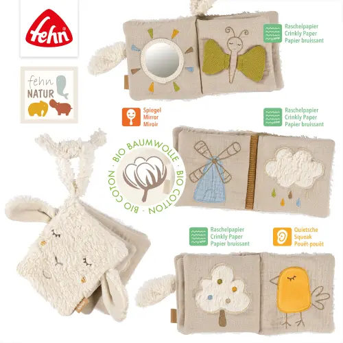 Fehn NATUR | Organic Soft Book Sheep | Bambino Eco Toys