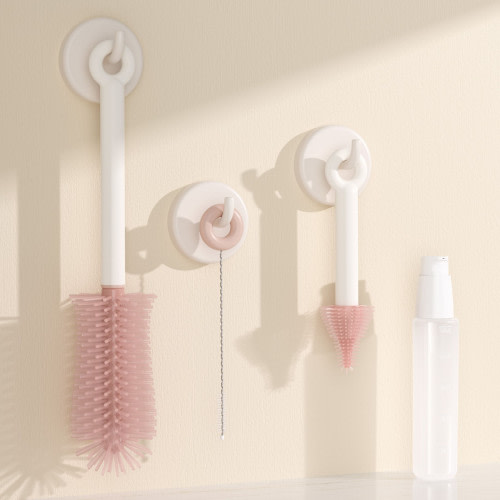 7-in-1 Travel Bottle Cleaning & Drying Set - Pink