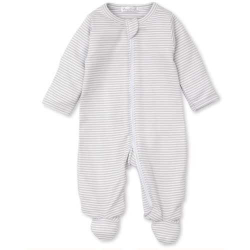 Kissy Kissy Classic Rib Silver Stripe Zip Footie