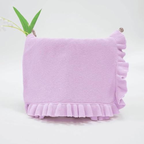 Amazon.com: SWaddle AN Ruffle Knit Blanket for Baby - 100% Luxury Soft Cotton Knit Warm Cozy Cuddle Stroller Crib Blanket for Newborns, Infants, & Toddlers (Lilac) : Home & Kitchen