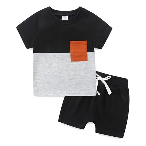 Babymine Toddler Boy Clothes Long Short Sleeve Sweatshirt and Pants Playwear Outfits