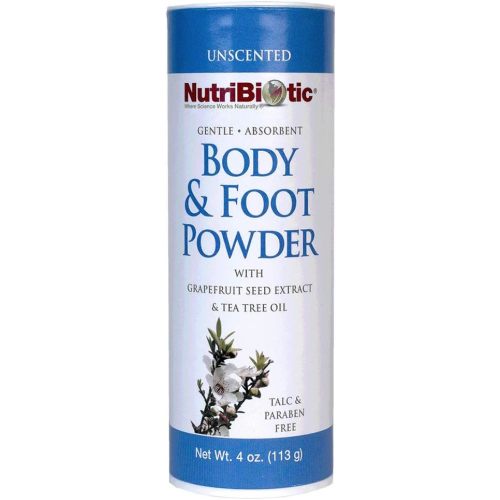 NutriBiotic – Body & Foot Powder, Unscented, 4 Oz | with Grapefruit Seed Extract & Tea Tree Oil | Vegan & Non-GMO | Talc, Paraben & Gluten Free | Gentle & Absorbent (Pack of 2)