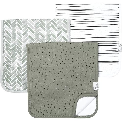 Copper Pearl Premium Baby Burp Cloths - 3-Pack Large Cotton Burp Cloths, Extra Soft Spit Up Rags with 3 Absorbent Layers, Perfect for Baby Boy and Baby Girl Gifts (21" x 10" Size, Santa Fe Set)