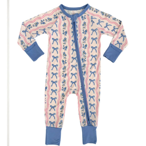 Amelia Bow Zipper Romper – In my Jammers