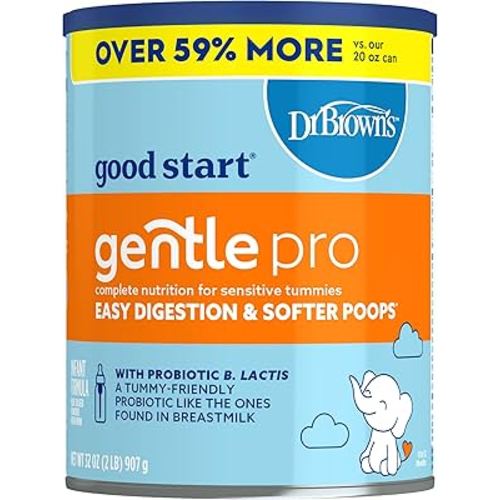Good Start | Dr. Brown’s Gentle Pro, Baby Formula Powder, For Sensitive Tummies, Easy Digestion and Softer Poops, Infant Formula with Probiotics, DHA, Non-GMO, 32 OZ