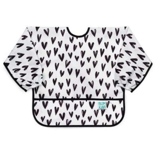 Bumkins® Size 6-24M Hearts Sleeved Bib in White - WHITE - 6-24 MONTHS