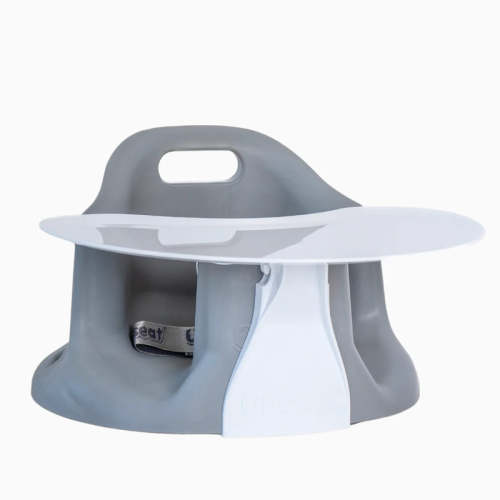 Upseat Baby Floor & Booster Seat with Tray, Grey
