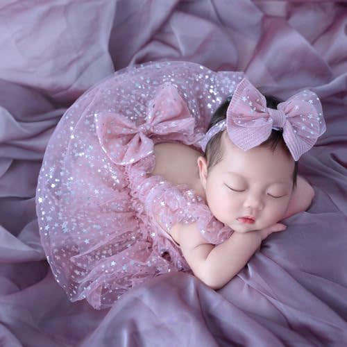 Lgvhydh Newborn Photography Outfits Girl Baby Photography Props Cute Lace Romper Headband Newborn Outfits Girls Photo Props