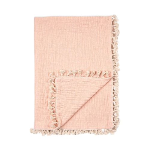 Crane Baby 6-Layer Muslin Baby Blanket with Tassel Edge