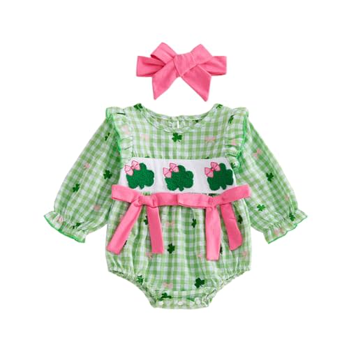MoZiKQin Baby Girl Thanksgiving Outfit Turkey Bubble Romper Long Sleeve Doll Collar Plaid Jumpsuit Boutique Fall Clothes