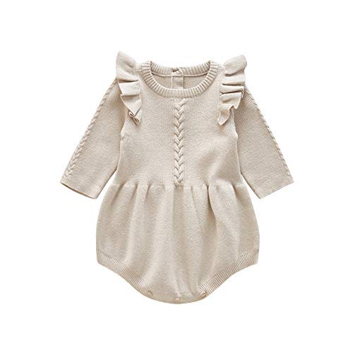 Newborn Baby Girl Sweater Romper Infant Toddler Long Sleeve Knit Romper Sweater Jumpsuit Fall Winter Outfit