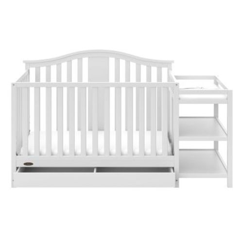 Graco Solano 4-in-1 Convertible Crib and Changer with Drawer - White