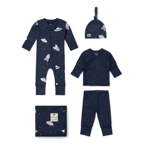 Monica + Andy Organic Cotton 5-Piece Gift Box Set, Sizes Newborn - 3-6 months