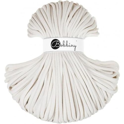 Bobbiny Jumbo 9mm Braided Macrame Cord (Off White) 108yds/330ft
