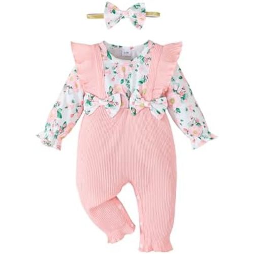 Newborn Infant Baby Girl Clothes Fall Winter Plaid Long Sleeve Jumpsuit One Piece Romper Bodysuit Baby Overalls Outfits