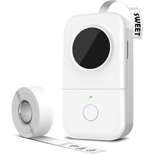 Phomemo Label Maker Machine with Tape, D30 Bluetooth Thermal Mini Label Printer for Organizing Storage, Office Supplies,Barcode,Mailing,Home Storage,Small Portable Sticker Maker, White