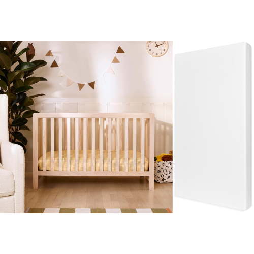 Carter's By DaVinci Colby Convertible Crib in Washed Natural + Comfort Crib & Toddler Mattress