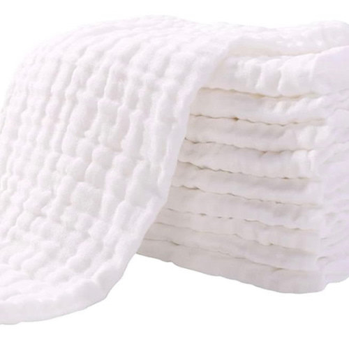 Yoofoss Muslin Burp Cloths for Baby 10 Pack 100% Cotton Large 20''X10'' White