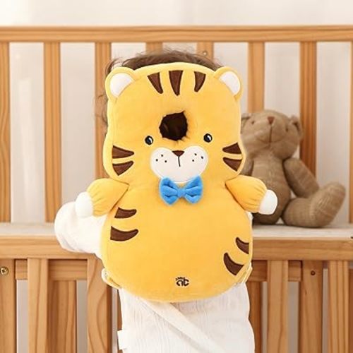 Baby Head Protector Backpack - Soft & Lightweight Head Protection Pillow for Bebe Walking and Crawling(Tiger)