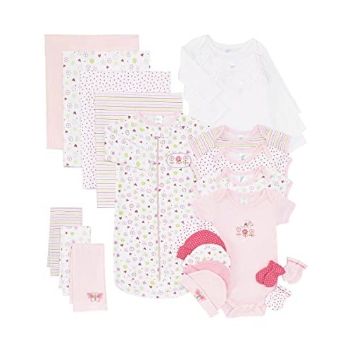 Spasilk Baby Essential 23 Piece Layette Set for Newborns and Infants, 0-6 Months, Pink Girl