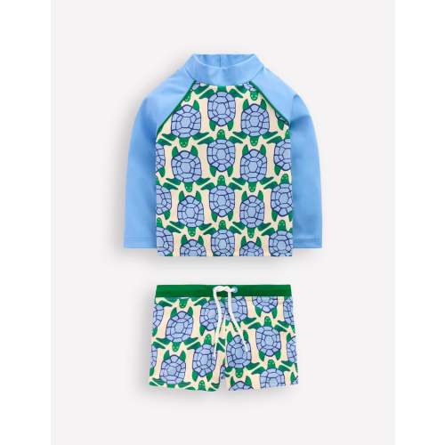 Rash Vest Set-Blue Geo Turtles