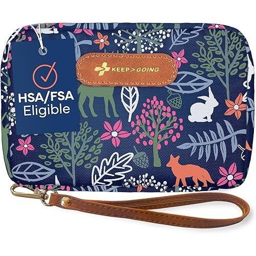 KeepGoing Travel First Aid Kit for Kids – 130 Pc. for Car, Home, Purse, Diaper Bag & Backpack with Latex-Free Bandages - Mini First Aid Kit Travel Size TSA-Approved