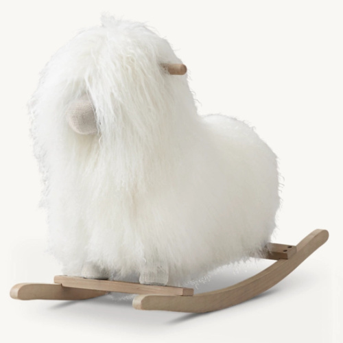 Mongolian Wool Animal Rocker - Lamb Natural