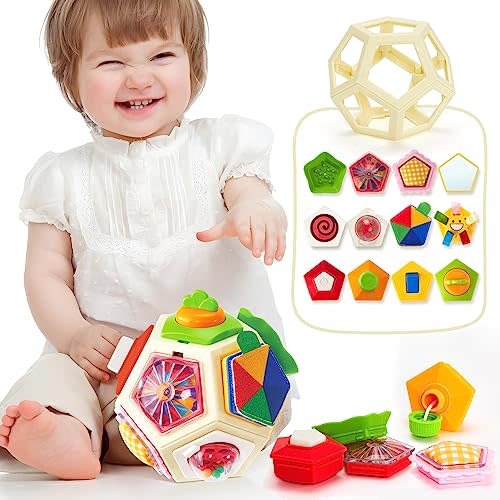 hahaland Montessori Toys for 1 Year Old Girl Gifts-Busy Activity Cube Travel Toys for 12-18 Months Baby Sensory Ball Development Educational Toy for 3 6 12 18 Months