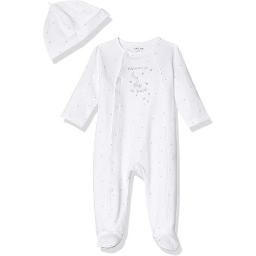 Little Me Baby-Girls Unisex-Baby Unisex Baby 2 Piece Footie and Cap Set