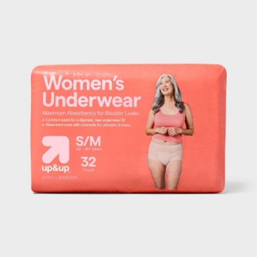 Incontinence Underwear for Women - Unscented - Maximum Absorbency - S/M - 32ct - up&up™