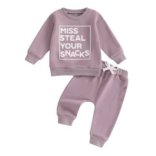 Sejardin Toddler Baby Girl Fall Winter Outfit Letter Print Long Sleeve Sweatshirts and Stretch Pants Infant Girl Clothes