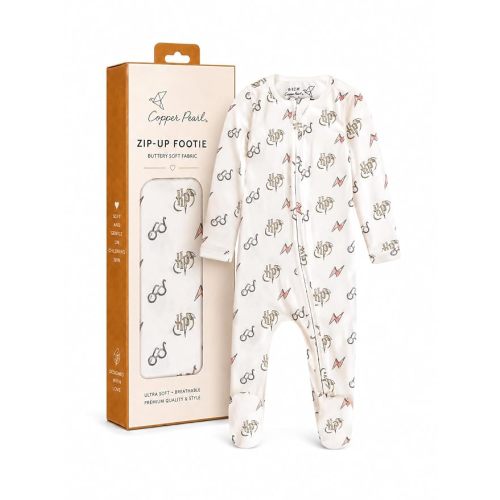 Copper Pearl Zip-Up Footie Baby Pajamas – Soft Newborn Onesies for Boys & Girls, Tag-Free with Two-Way Zipper Baby Sleepers for Newborn - 24 Months, Harry Potter™
