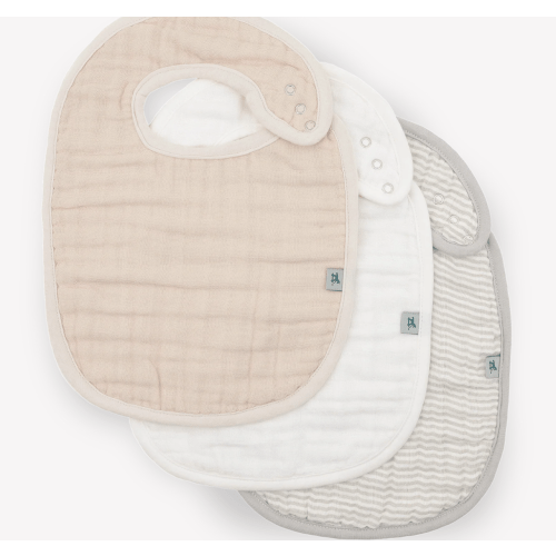 Organic Cotton Muslin Classic Bib 3 Pack - Rosie